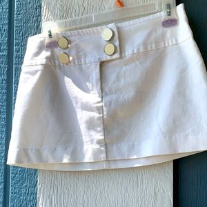 Women’s- White mini Skirt w/buttons - $12